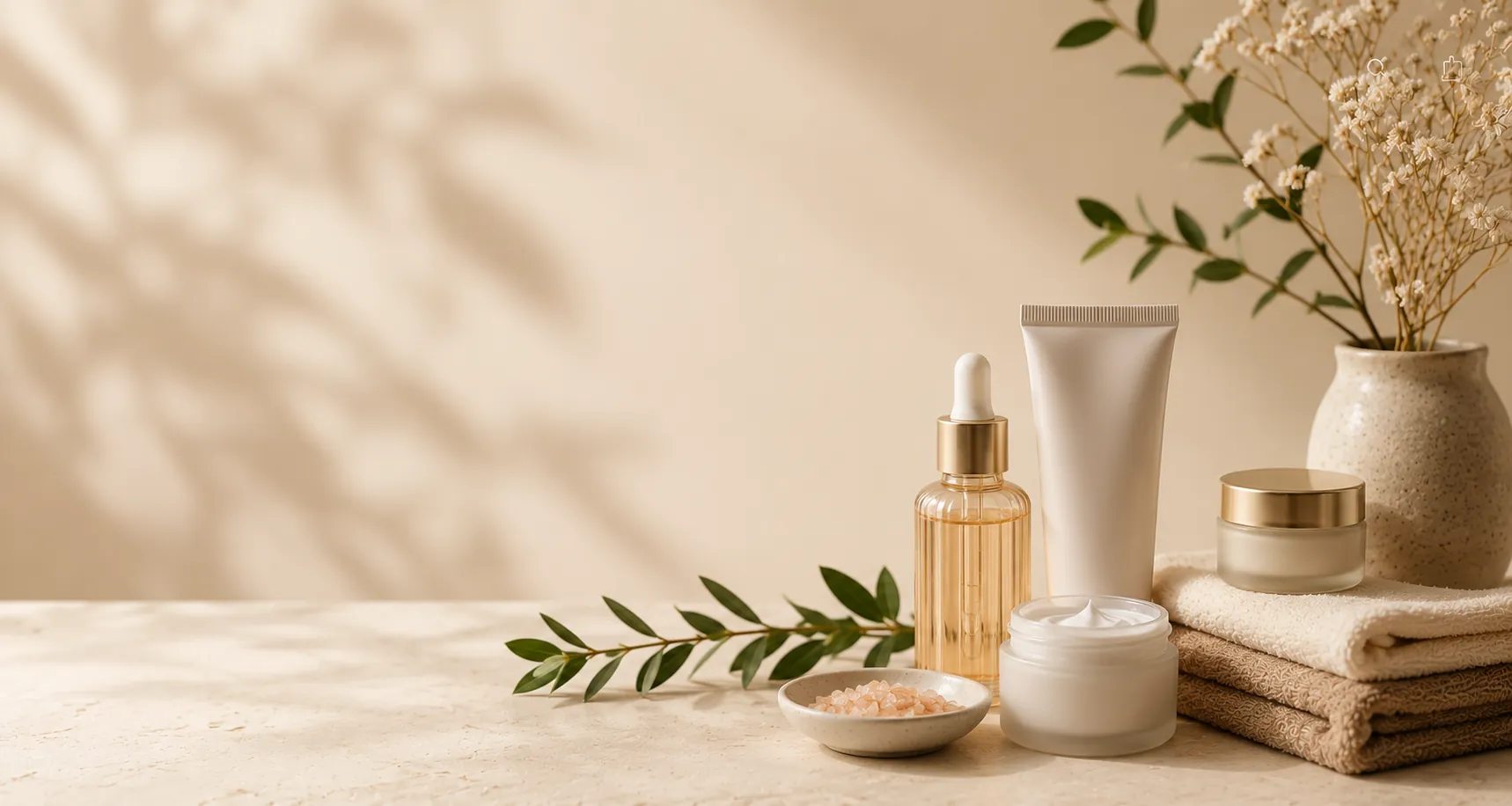 Natural skincare serum and cream set
